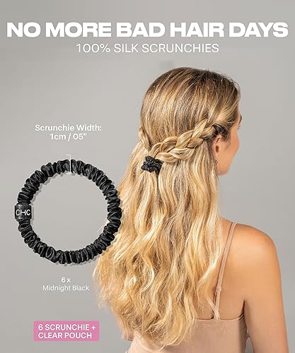 Miniatura 2 de Ch. SKINNIES-1 - Juego de coleteros pequeños de seda para el cabello, coleteros para cabello fino, accesorios para el cabello para mujer, con