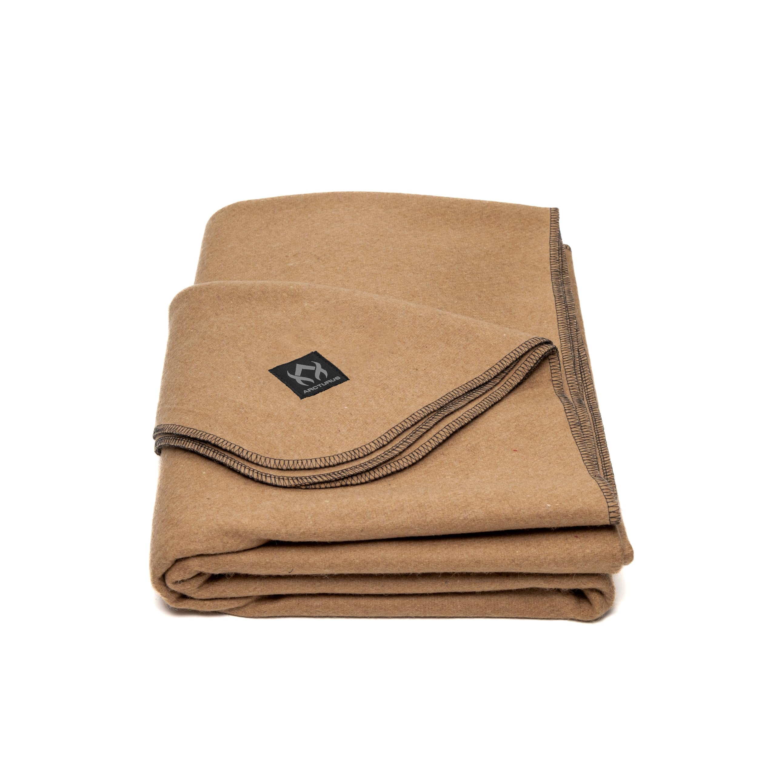 Arcturus Military Wool Blanket - Warm, Thick, Washable - Great for Outdoors, Camping, Stadium Blanket, Picnics, Travel - Car Bushcraft Survival Kits, Large 64in x 88in 4.5 lb