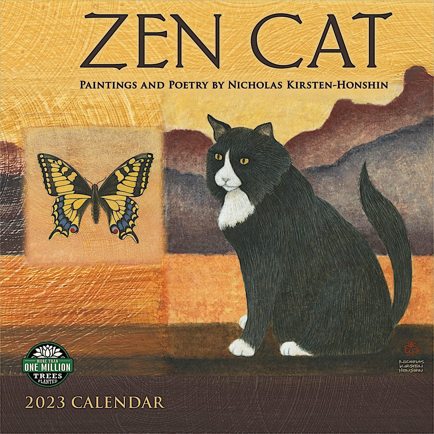 ZEN CAT 2023 WALL CALENDAR (SQUARE) Nicholas KirstenHonshin, Amber