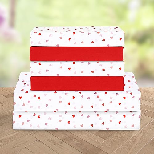 Elegant Comfort Sábanas suaves de lujo con patrón de corazón, 1500 hilos, microfibra de alta calidad, suave, resistente a las arrugas y a la