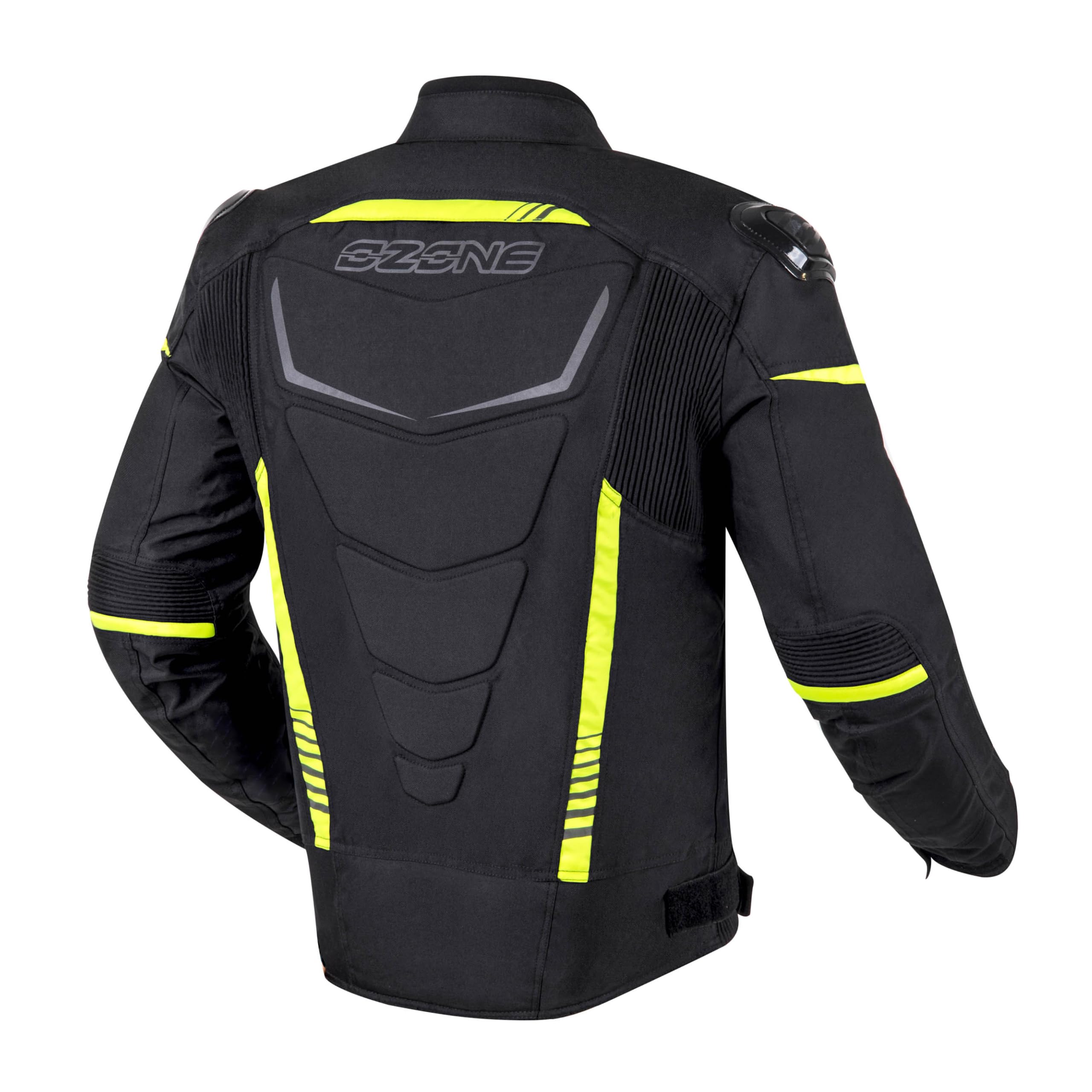 OZONE MOTO Pulse Veste de Moto Homme | Protections Coudes et Épaules | Membrane Imperméable et Doublure Thermique Amovible | Curseurs d'épaule | 3 Canaux de Ventilation | Tailles jusqu'à 7XL