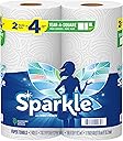 Sparkle Tear-A-Square Paper Towels, 2 Double Rolls (220 Sheets Total) - Strong 2-Ply Towels for Kitchen Cleanup and Everyday Messes