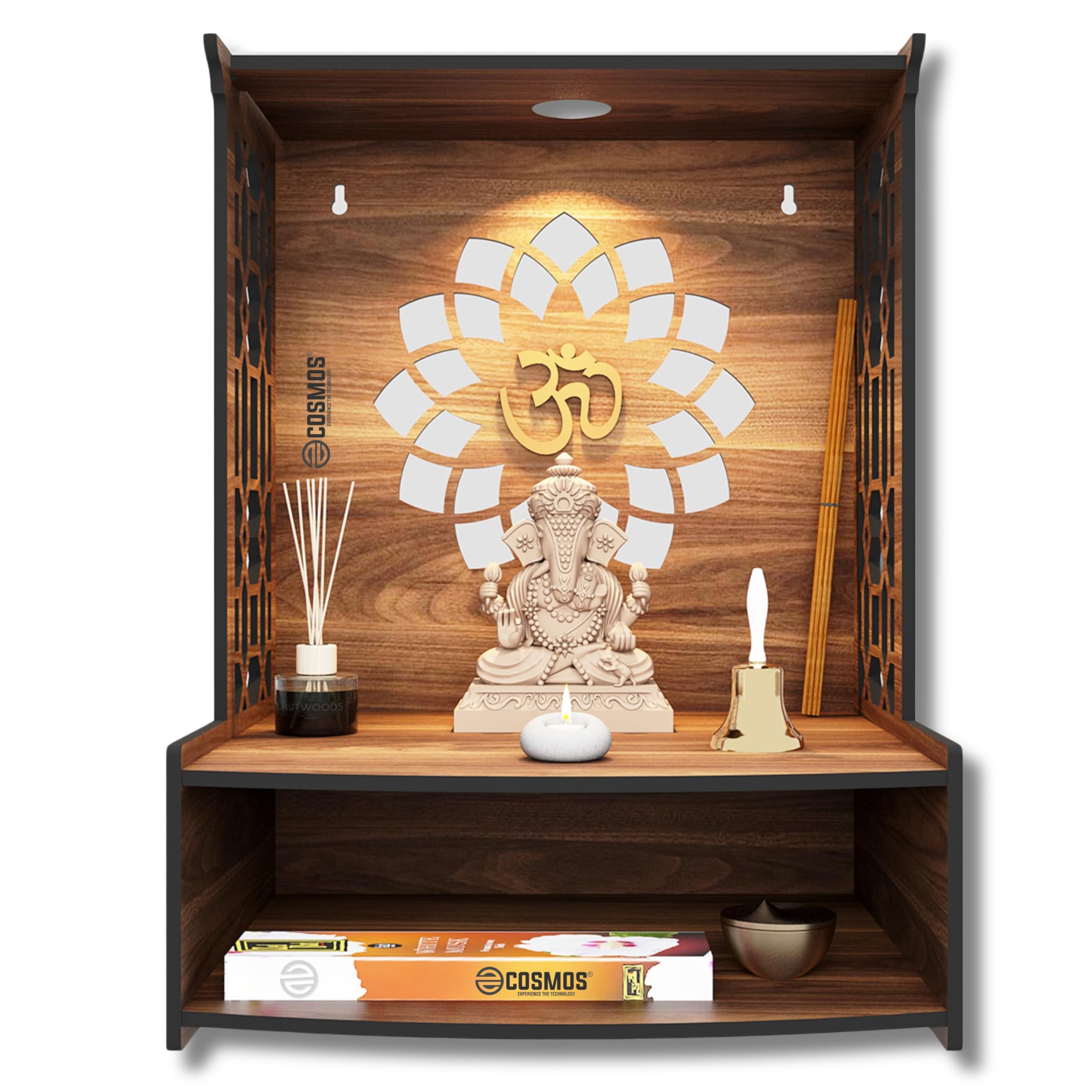 E-COSMOS Mandir for Home and Kitchen Temple for Hoe Pooja Mandir for Home Beautiful Wooden Temple for Home Pooja Stand for Home and Office with LED Spot Light Temple (A3) (B0DB7MZ6V2) Amazon Price History, Amazon Price Tracker