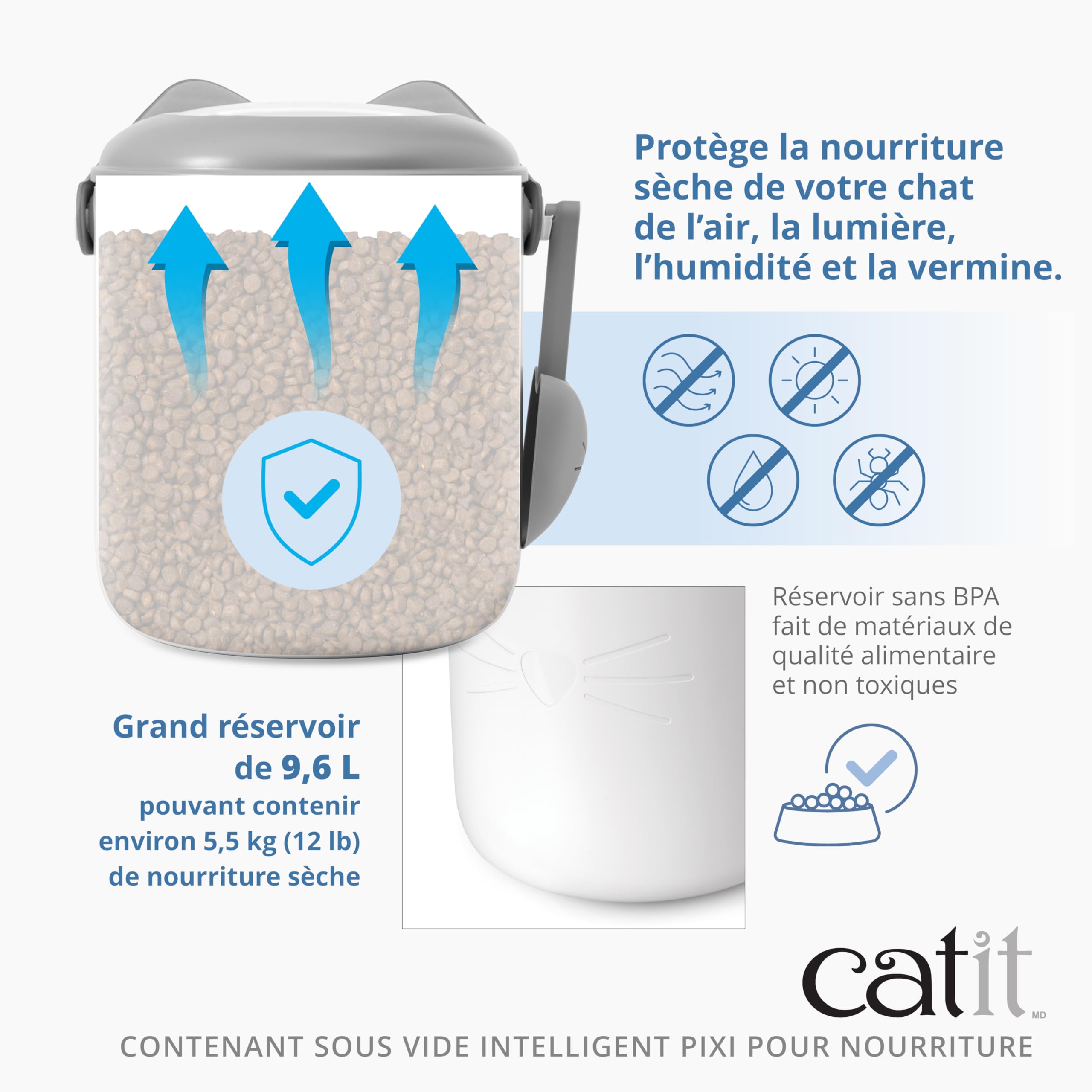 Catit Contenedor de pienso para gato al Vacío PIXI