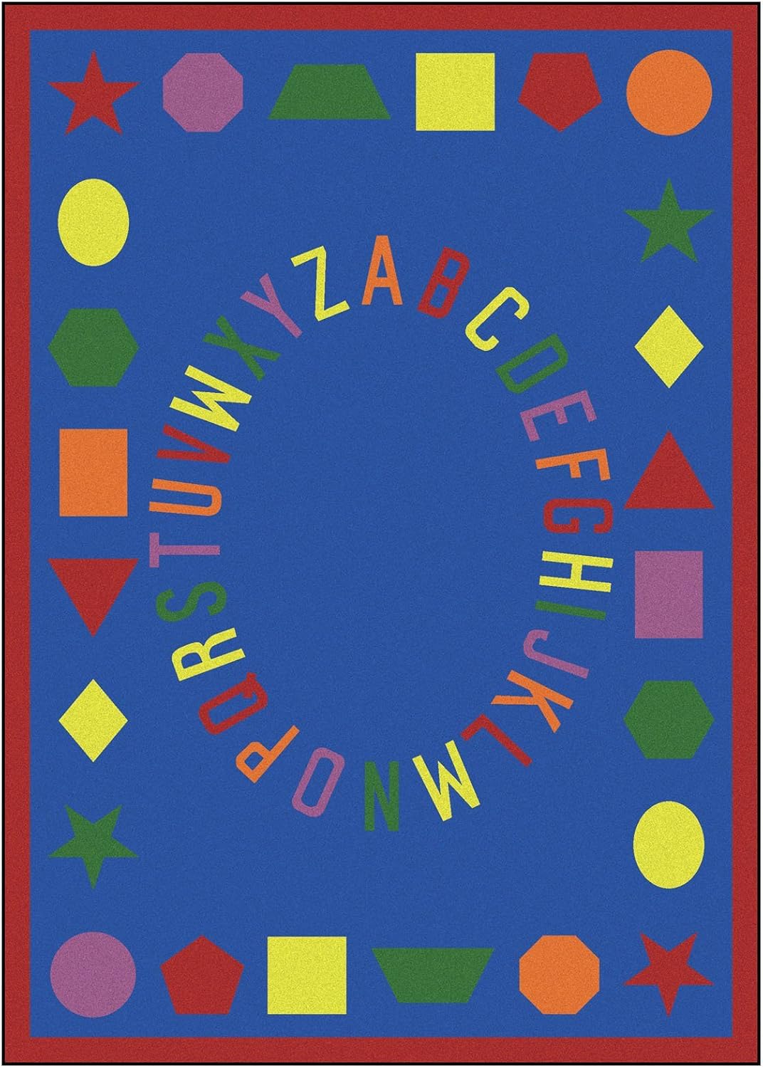 Joy Carpets First Lessons Rug, Red, 7'7" Round