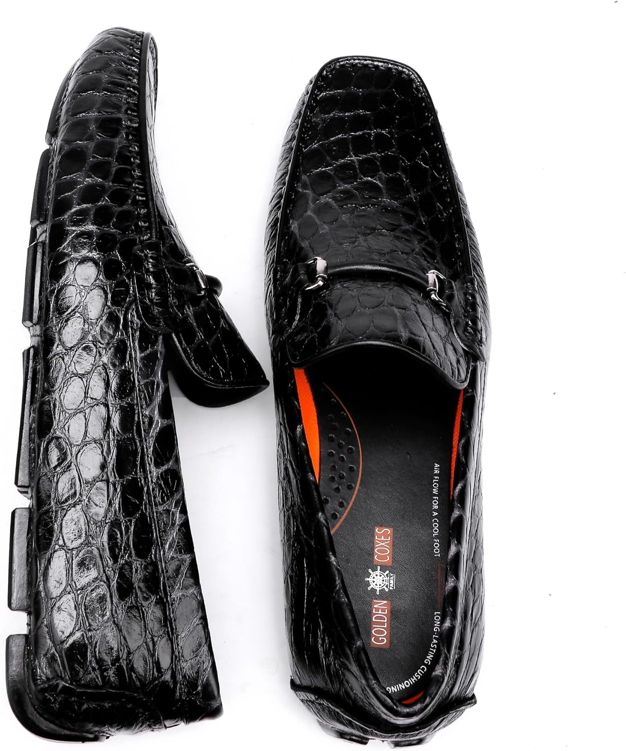 Premium Men's Leather Driving Shoes Alligator Printed Buckle Party Slip-on Penny Loafers Shoes Driving Moccasins - Image 5
