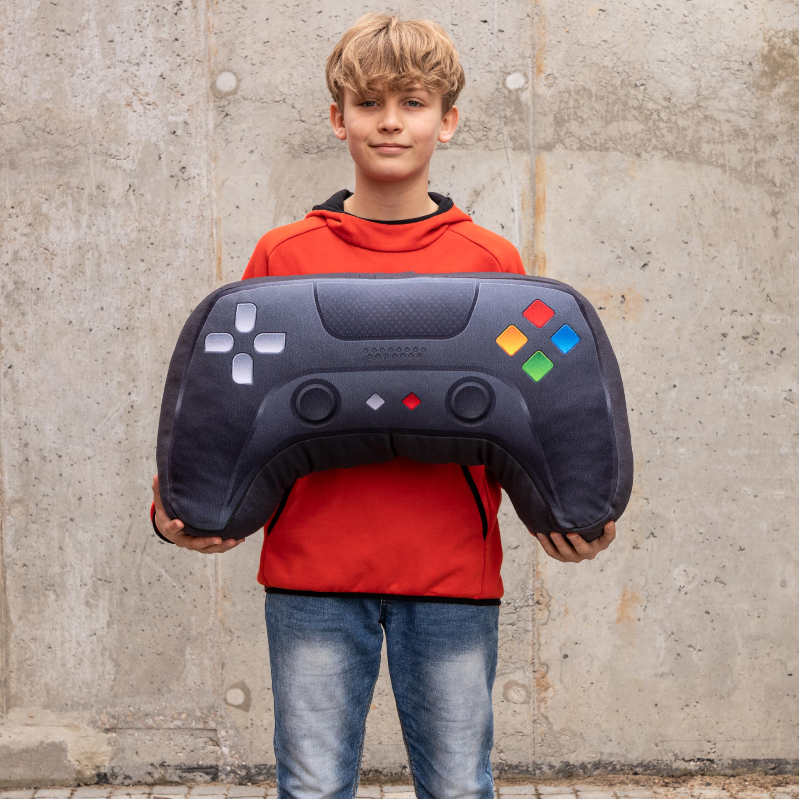 Froster Cuscino Controller Gigante, Cuscino Videogame 64x35 cm, Joystick, Regalo per Gamer, Ragazzo, Adolescente, Gaming Gadget Nerd, Videogiocatore, Play Videogiochi, Game
