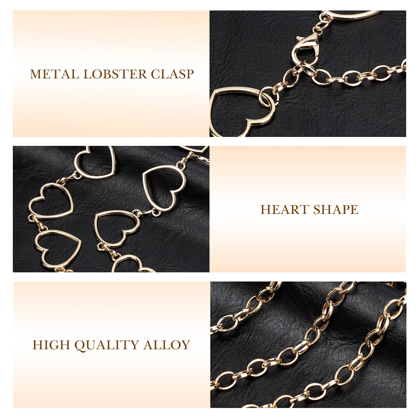 Plus Size Chain Belt for Women 2 Pack Love Style Metal Chain Belt Women Belly Waist Chains, Extra Long Body Chain - Image 2