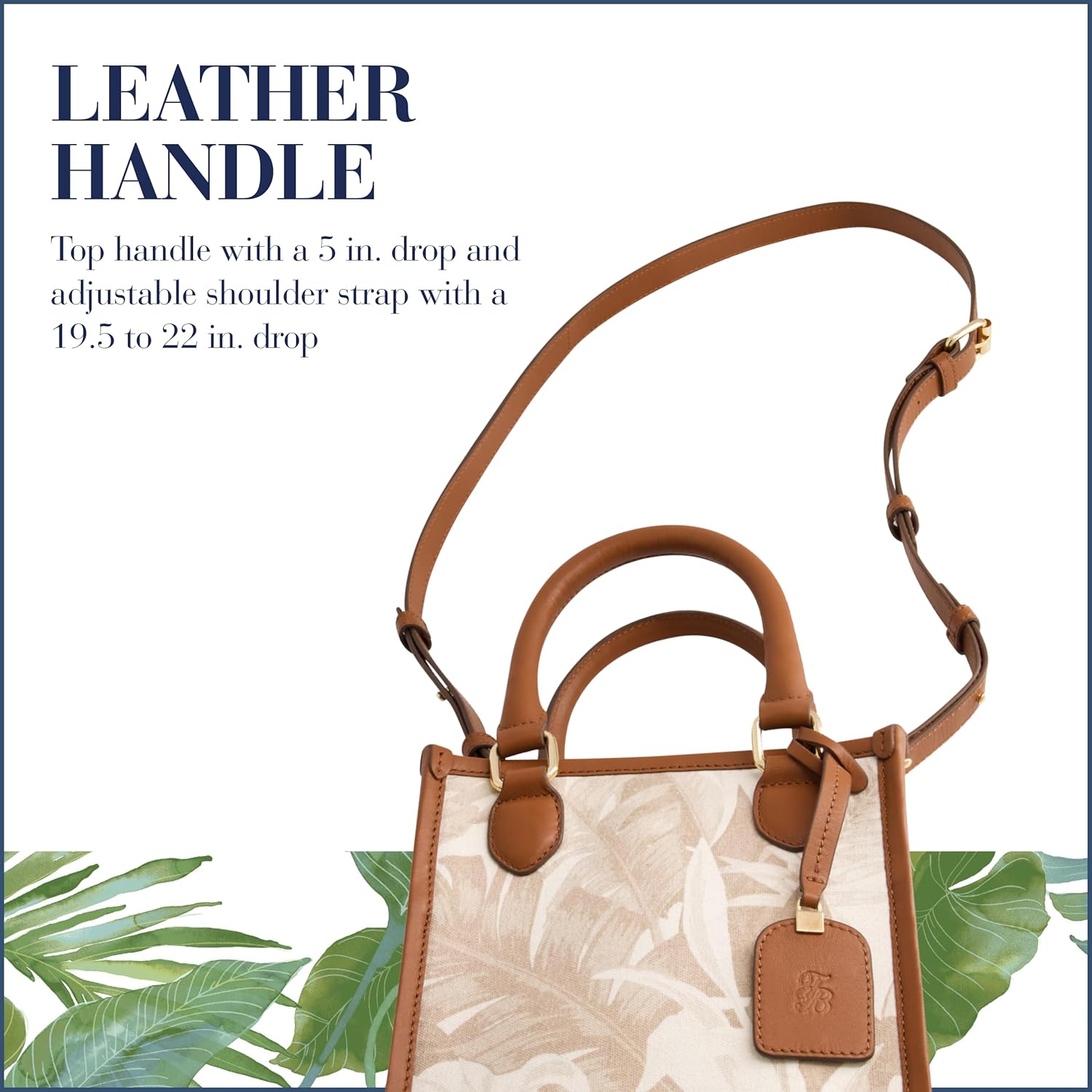 Tommy Bahama Women's Tote Bag, North South Travel Purse Handbag with Adjustable Shoulder Strap and Leather Trim - Image 4