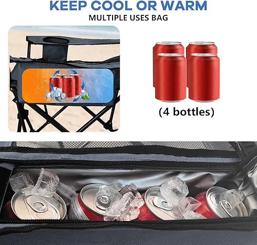 Miniatura 3 de Paquete de 2 sillas reclinables de camping de 4 posiciones con reposapiés, cómoda para adultos, silla de playa plegable de malla de 265 libras, con