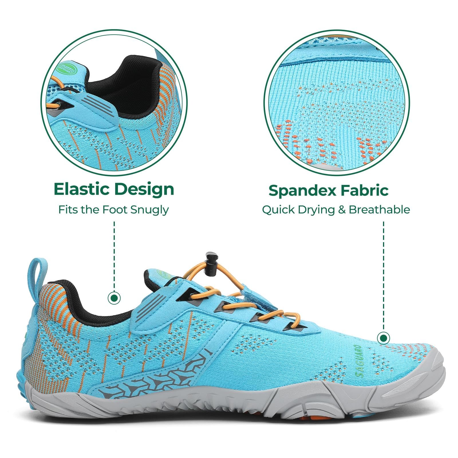 SAGUARO Barefoot Shoes Uomo Donna Scarpe Barefoot - Scarpe Minimaliste Scarpe da Palestra - Traspiranti Scarpe da Scoglio - Punta Larga e Suola a Goccia Zero Nero Fumoso,Gr.35-48 EU