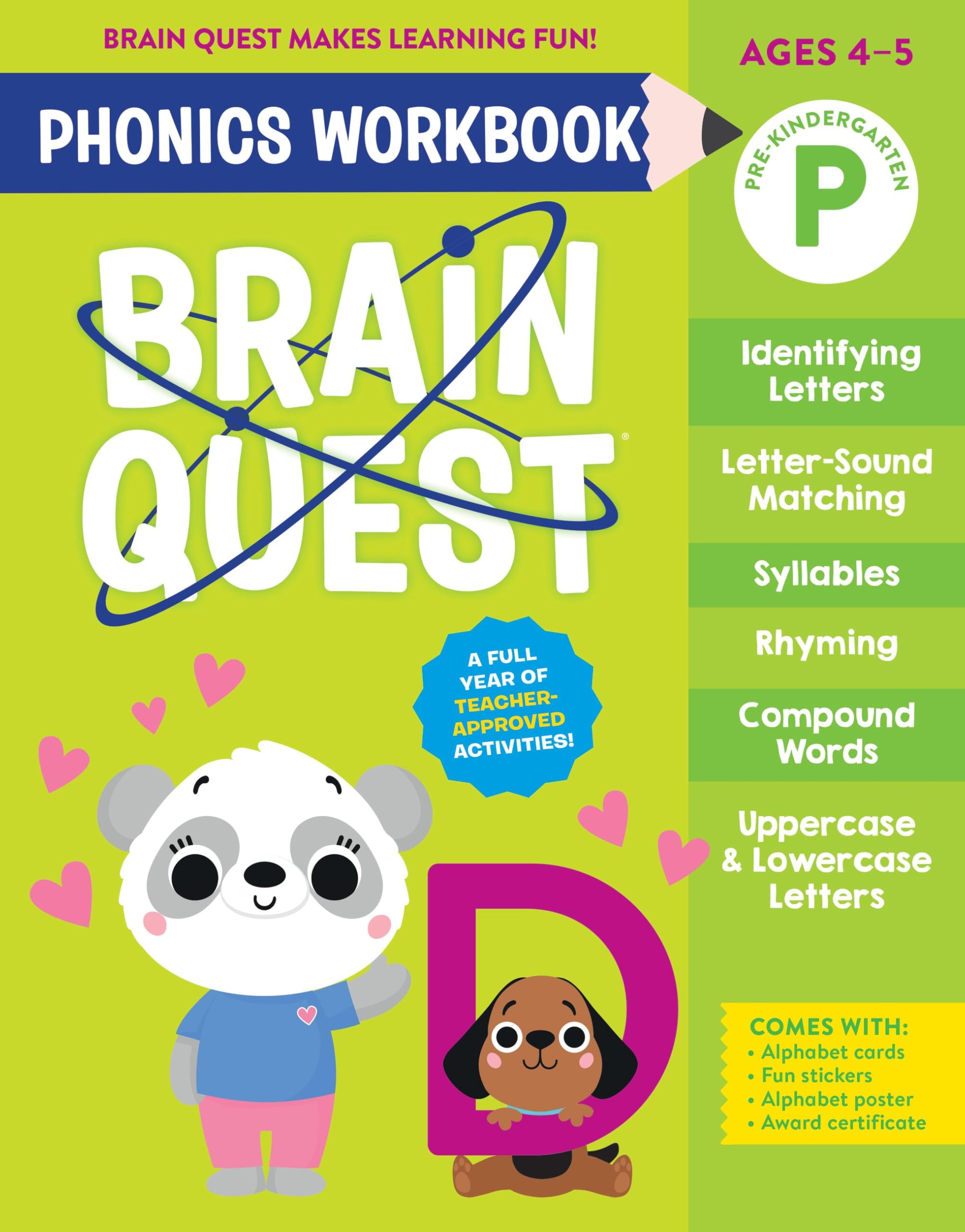Brain Quest Phonics Workbook: Pre-Kindergarten (Volume 1) (Brain Quest Phonics Workbooks, 1)