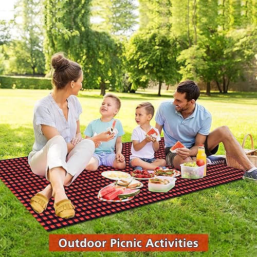 Miniatura 7 de PLULON Mantel de plástico a cuadros rojos y negros de búfalo a cuadros, mantel de invierno de Navidad, 53.9 x 107.9 in para decoración de mesa de