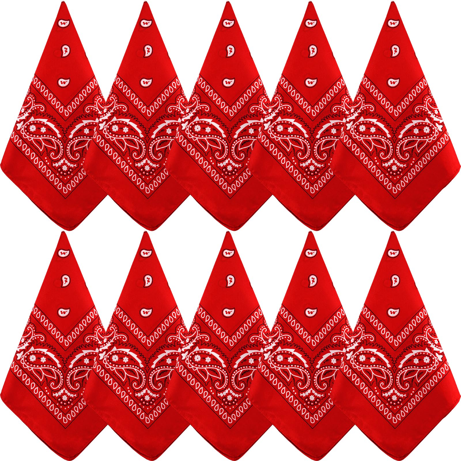 NACHLYNN 10/20pcs Paisley Bandanas Assorted Bandanas Cowboy Polyester Headbands Square Scarf Headwear