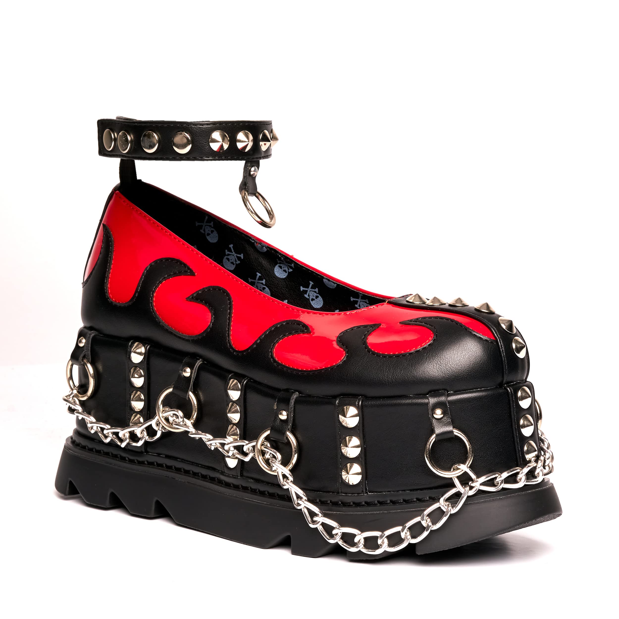 LAMODA - See Through Platform Wedges, UK 7 Red Flame
