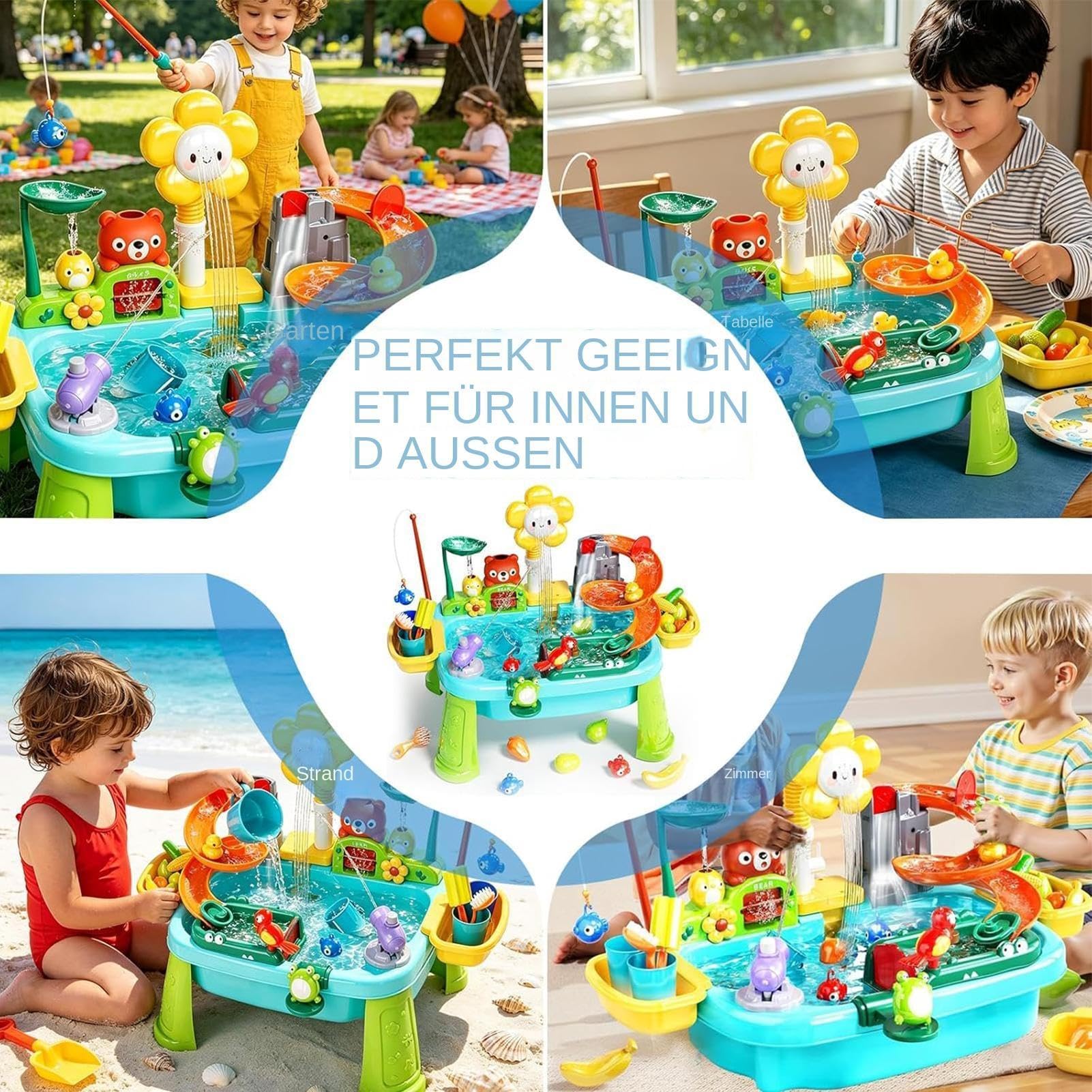 Wasserspieltisch – ABS 59x33x42cm | Sinnestisch Mit Lauffunktion | Grundwasserspiegel1 | Interaktive Aktivitätsstation Für Kinder Zum Spielerischen Lernen Im Innen- Und Außenbereich Und Zur Förderung