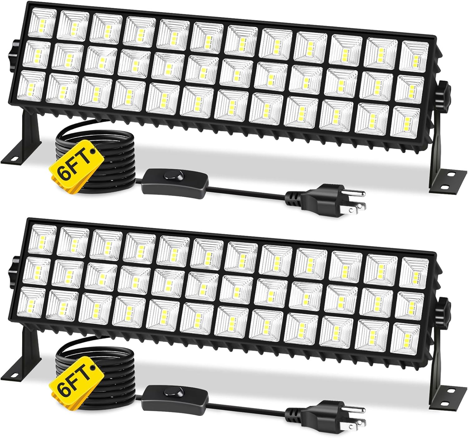 2Pack 100W LED Shop Lights 14000LM 6000K Daylight IP66 Waterproof Garage Workshop Bay Lights 6FT Cord