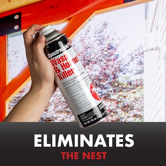SpectracidePRO Wasp & Hornet Killer Spray, Kills Entire Nest 18 Oz, 12 Pack | Kills Wasps, Hornets, Yellowjackets & Mud Daubers, Treats Nests Outdoors Near Electrical Equipment, Up To 20 Foot Jet Spray