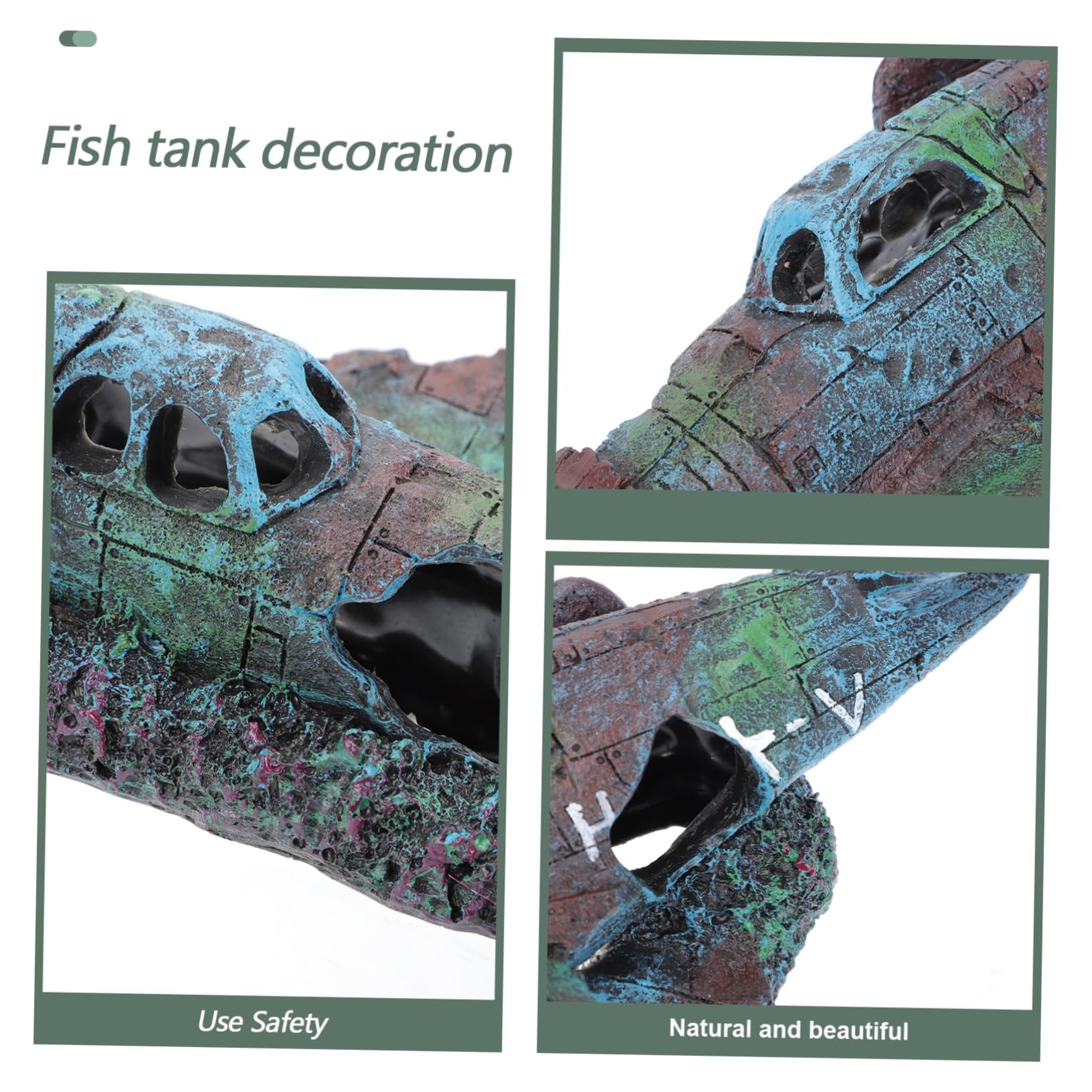 Sosoport 2St Fisch- und Garnelenversteckhaus Buntbarsch Tankverzierung Dinosaurier Pumps Anlage naturdeko Aquarium Dekoration Flugzeug Aquarienversteck Höhle Aquarium- -Ornament Harz