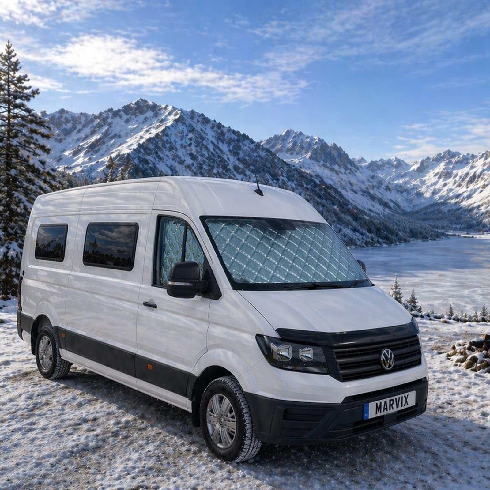 Marvix Wewnętrzny ekran kabiny rolety termiczne premium 9-warstwowa osłona okienna do VW Crafter/Grand California & Man TGE 2018 i nowsze osłony izolacyjne do kampera