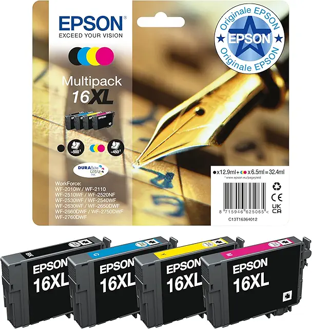 Cartuccia Inkjet Epson Serie 16XL Multipack 4 Colori XL - Risparmio Inchiostro