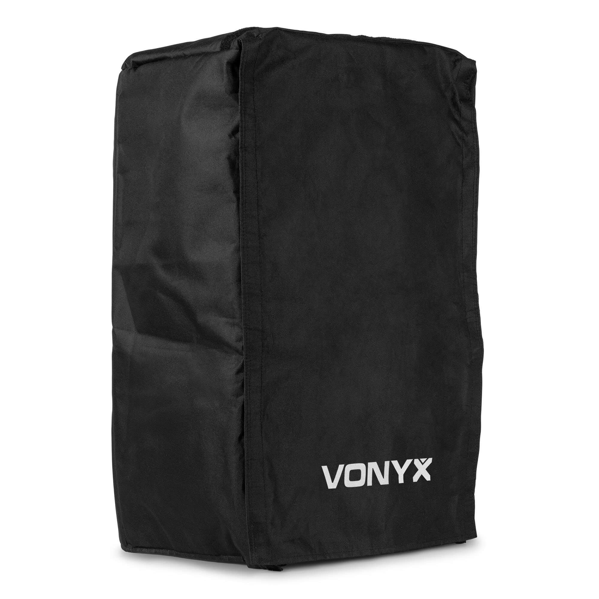 Vonyx SCVD15 Estuche Protector para Altavoz VD715, Nailon Impermeable con Solapas de Acceso y Espacio para Accesorios – Funda Resistente para Exteriores y Transporte Seguro