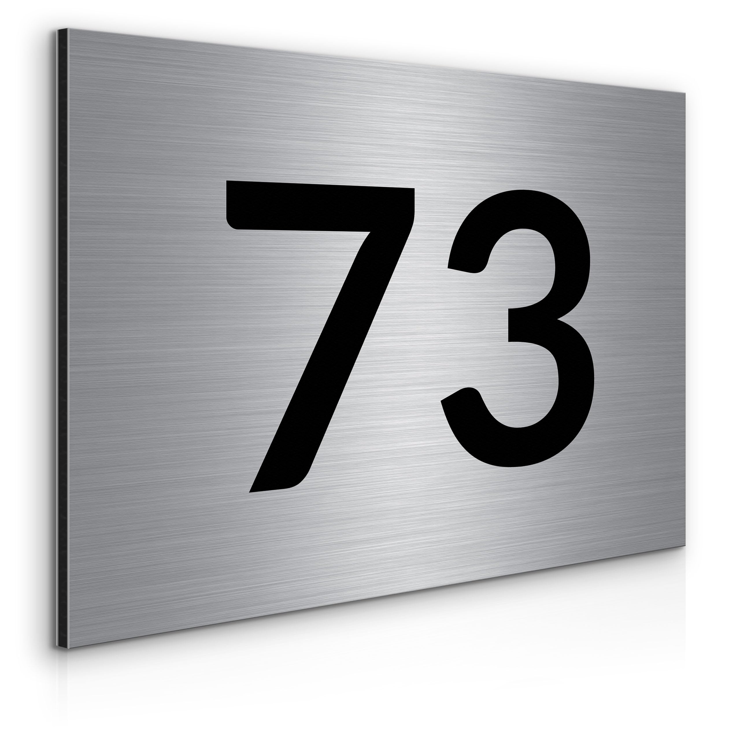 Muralo - Hausnummern-Schild Türschild Personalisiert Wetterfest für Tür, Gebäude, Zimmer - Br.40cm x Hö.30cm - Gebürstetes Aluminium