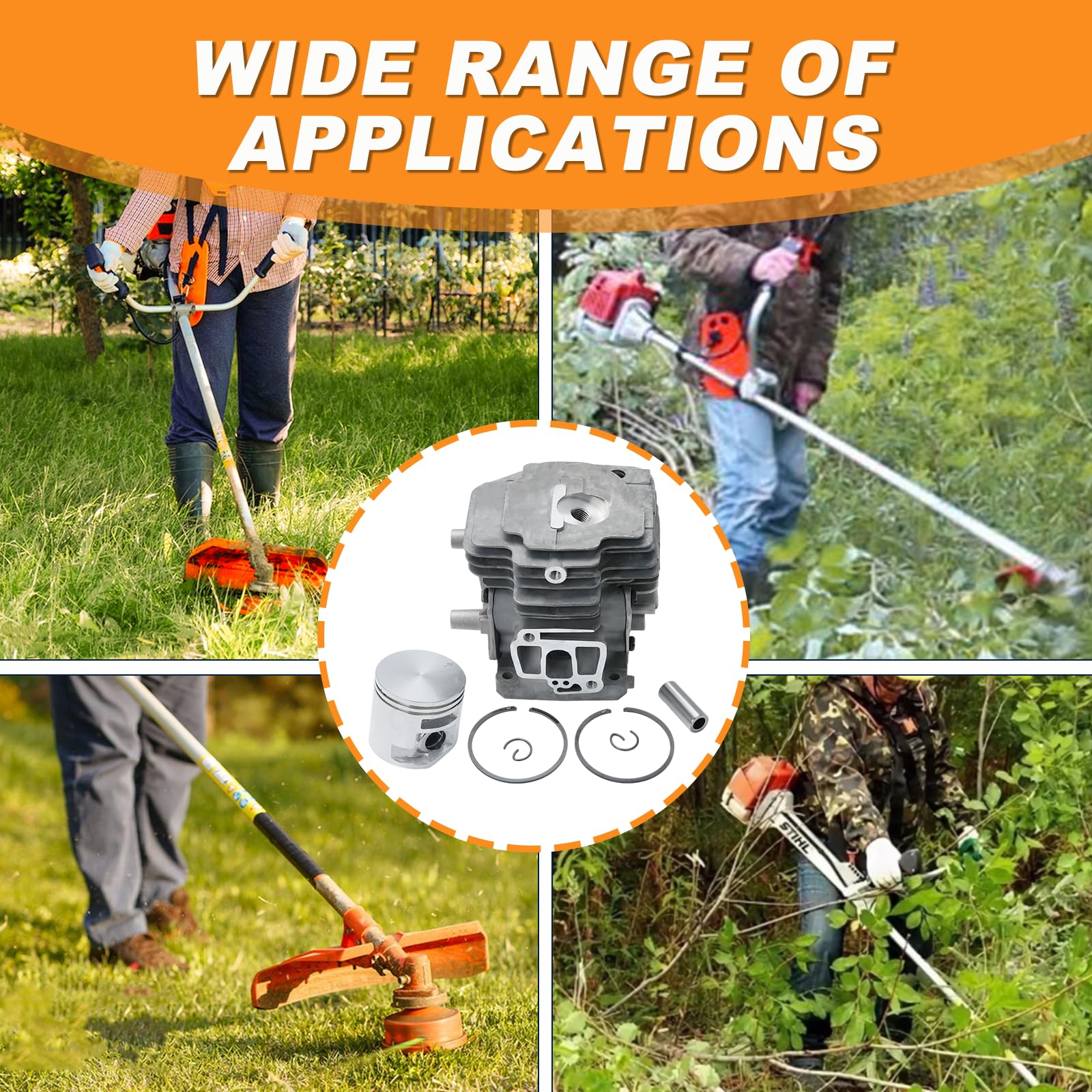 Kit cylindre pour Stihl FR410 C, FR 460 TC, FS 240, FS 240 C, FS 240 R, FS 240 RC, FS 260, FS 260 C, FS 260 R, FS 260 RC, FS 360 C, FS 410 C, Remplace 4147 020 1207