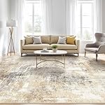 8x10 Area Rugs Living Room: Washable Large Abstract Modern Soft Rug Stain Resistant Indoor Floor Non Slip Accent Carpet for Bedroom Nursery Playroom Dining Room Office Dorm Home House- Grey Gold