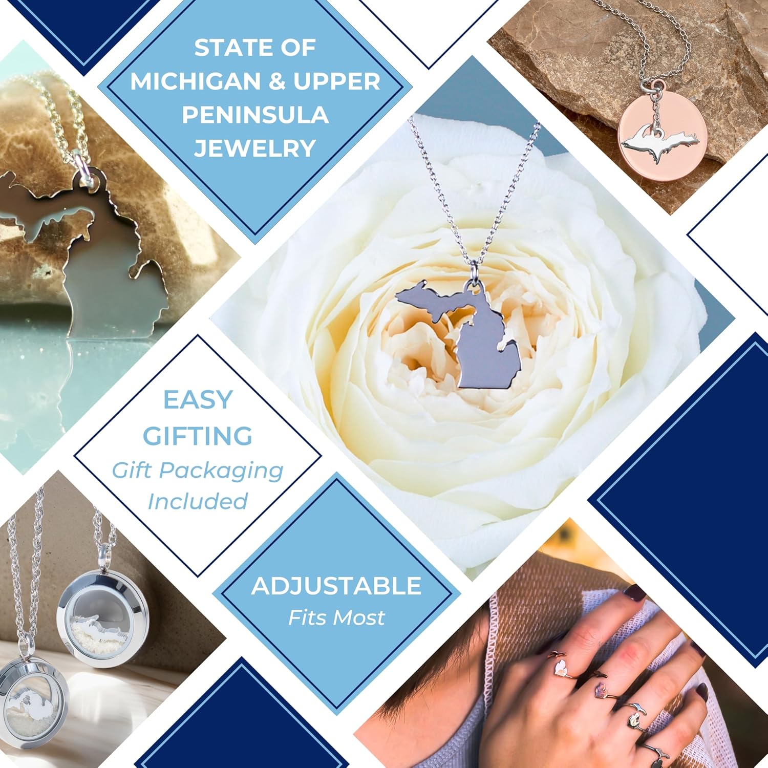 Stone Armory Michigan Jewelry for Women - Stainless Steel Michigan Pendant Necklace - Hypoallergenic and Adjustable 16-20in - Michigan Souvenirs and Gifts - Image 3