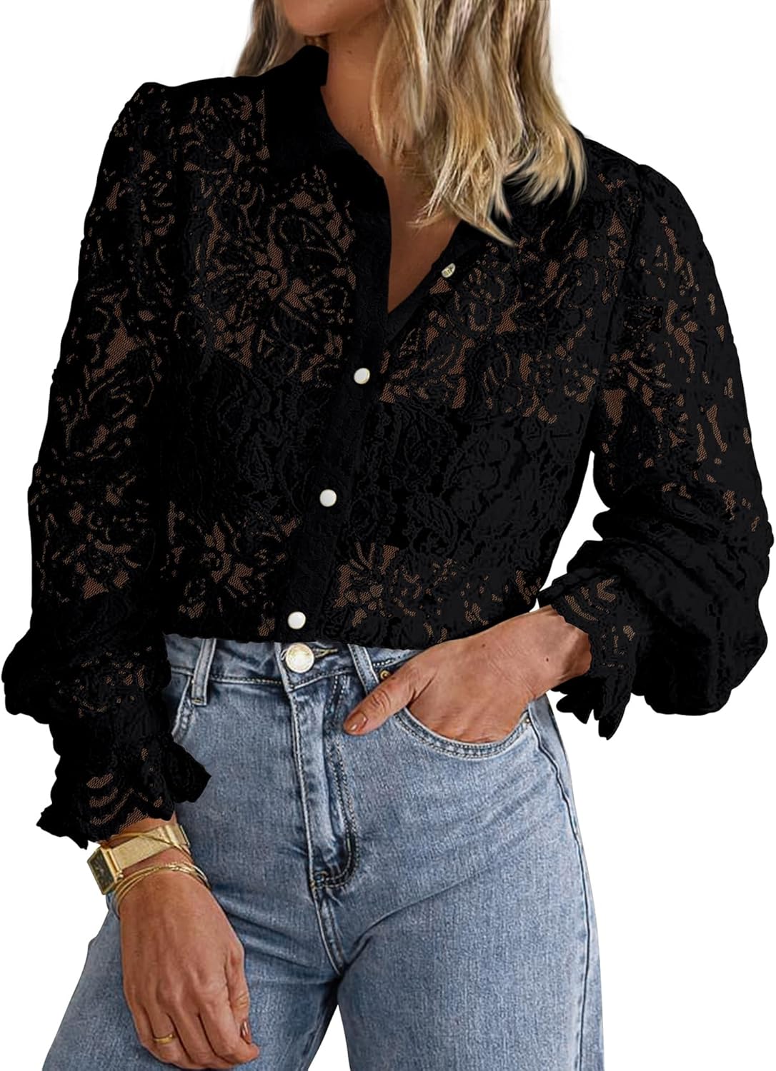 BTFBM Long Sleeve Lace Blouses for Women 2025 Spring Dressy Casual Button Down Shirts Date Night Outfit Club Party Tops