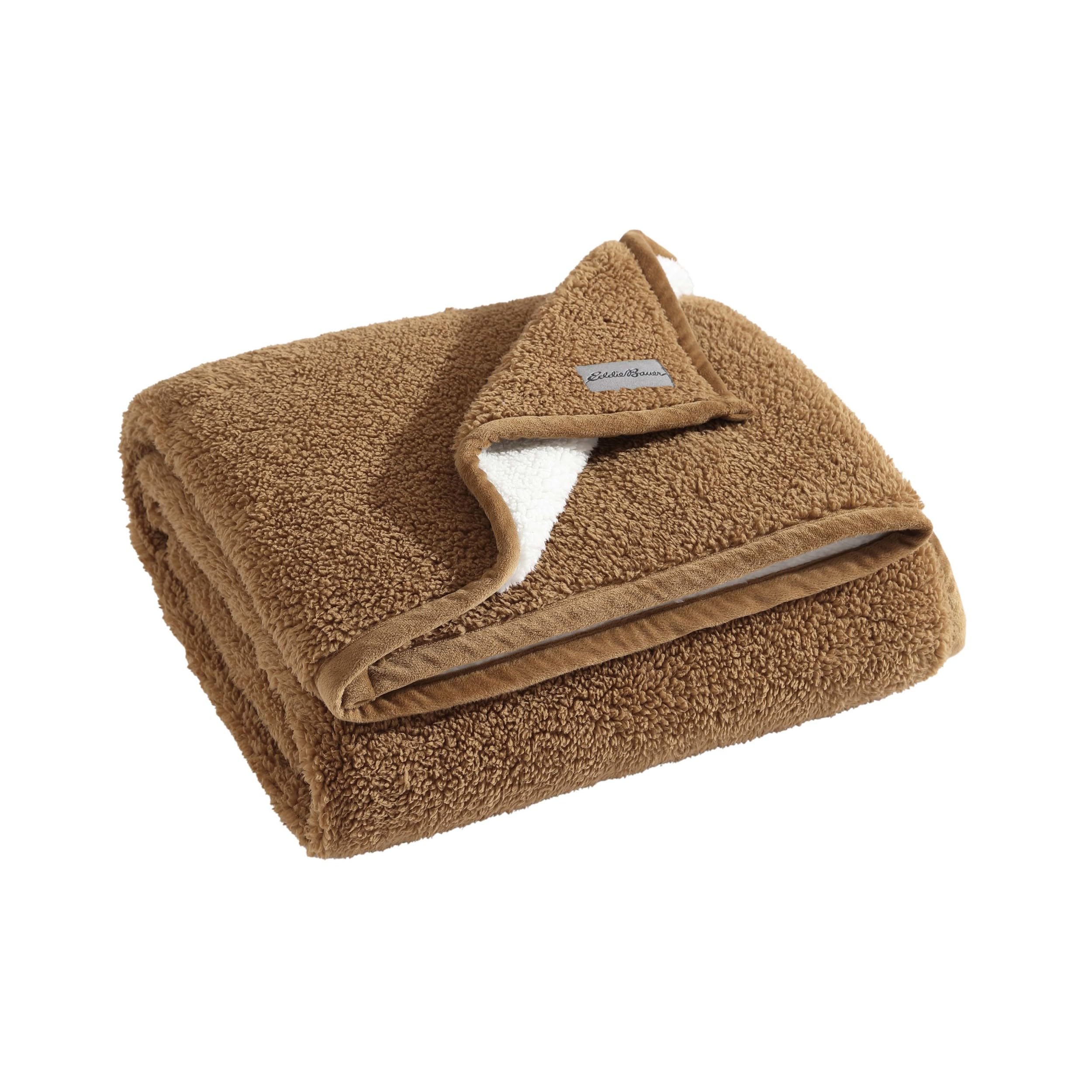 Eddie Bauer Coperta Reversibile In Pile Sherpa - Morbida E Calda, 127x152 Cm, Marrone Rame - 2