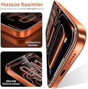 Minesk iPhone 17 Pro Max ile Uyumlu Hizalama Aparatlı ve Takılırken Camın Altında Kesinlikle Toz Bırakmayan Darbelere Karşı Ekstra Güçlü HD Ekran Koruyucu Cam (Kolay Kurulum, 17 PRO MAX)