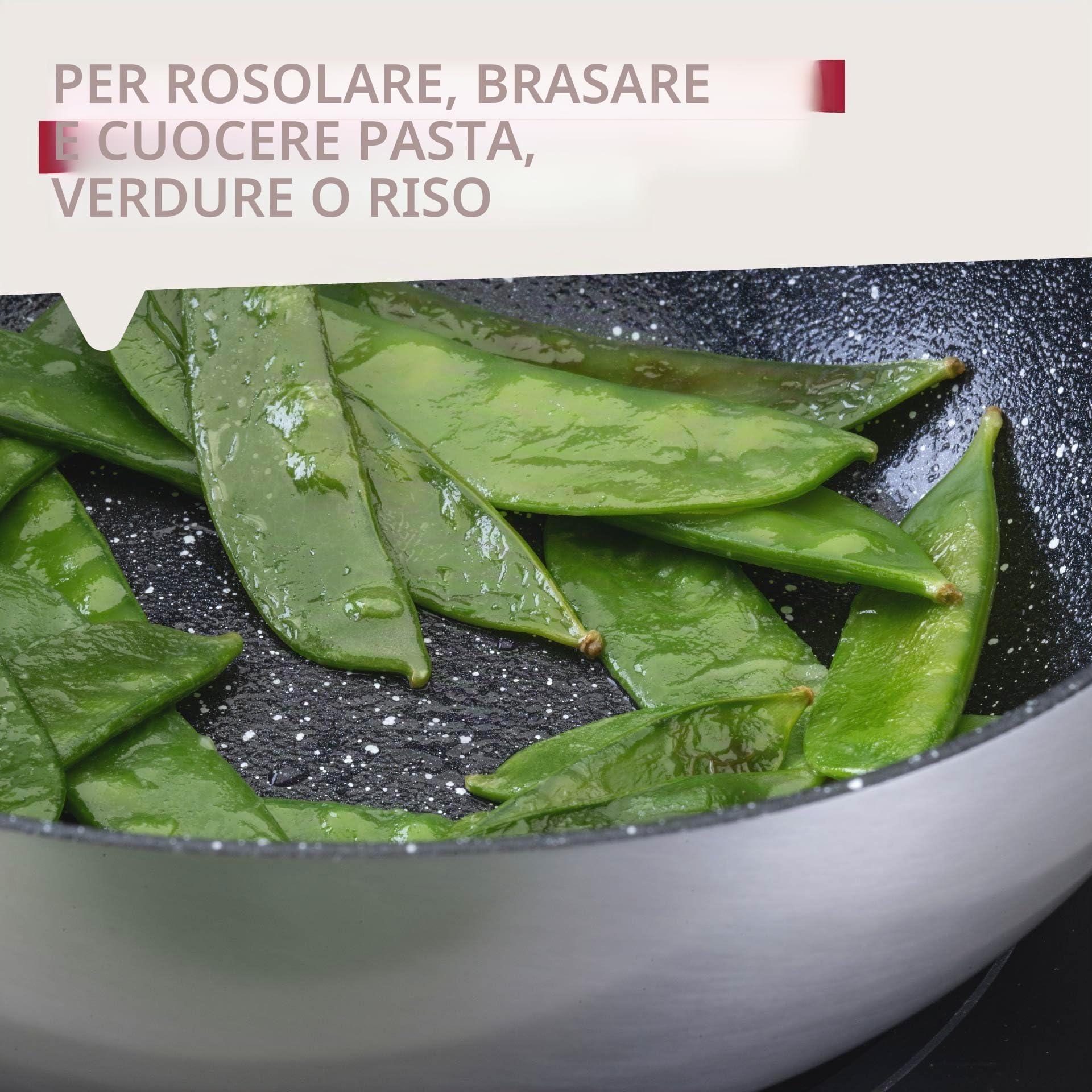 FACKELMANN Padella per wok Essential Crisp, Ø 20 cm, in alluminio riciclato con rivestimento antiaderente in ceramica, perfetta per pasta, verdure e riso