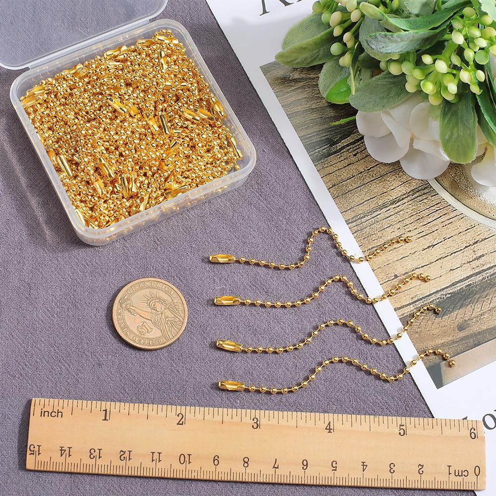 Molain 100 stuks kralen bal ketting, 2,4 mm roestvrij staal hond tag ketting kettingen kralen kralen kettingen voor sieraden maken benodigdheden ketting oorbel armband bevindingen doe-het-zelf