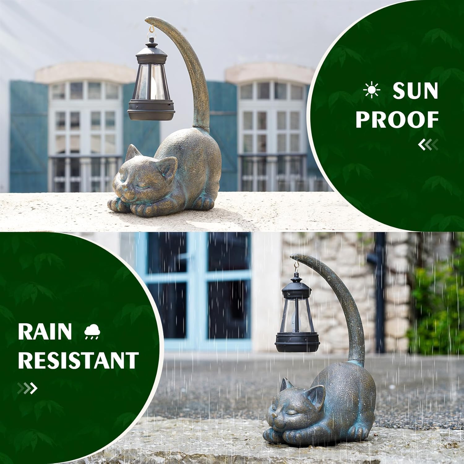 MININOVA Solar Garden Statues Cat Figurine with Solar Light Outdoor Decorations for Patio Yard Lawn Ornament Outdoor Housewarming Birthday Gift for Mom Grandma Friends - Image 4