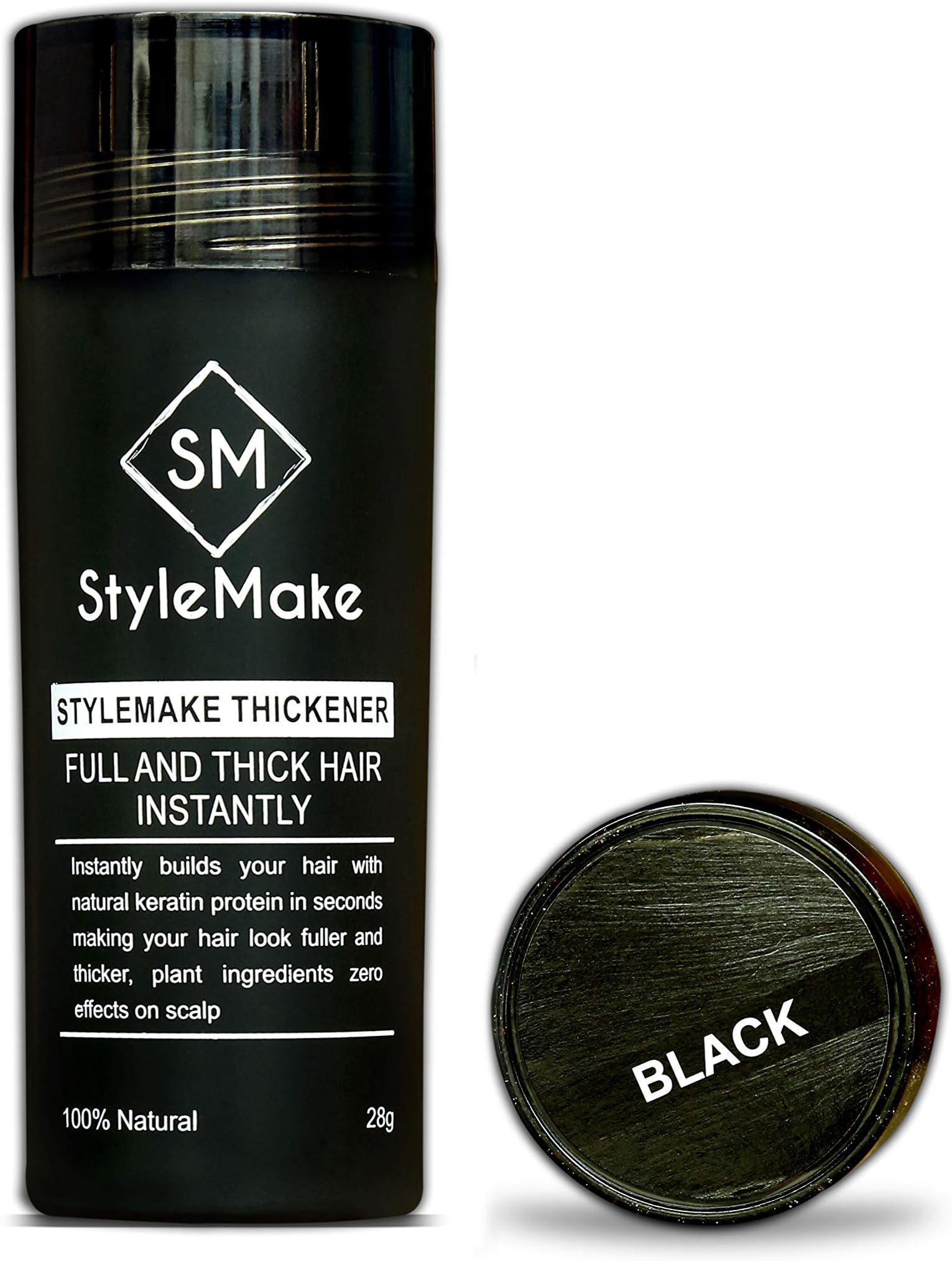 Thickener | Transform Visible Areas | Hair Fiber Black | Hair Building Fibre | Concealer Fibers For Men And Women | Completely Undetectable, 28 g (Black)