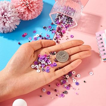 Beadthoven 6mm Clay Beads for Bracelet Making, Glass Seed Beads for Jewelry Making 2 Bags Colorful Preppy Spacers Pearls Polymer Heishi Flat Round Clay Disc Spacers for Friendship Bracelet Purple