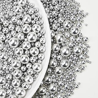Silver Pearl Sugar Sprinkles for Cake Decorating, 150g/5.29oz Mix Size, Edible Candy Pearls, Cake Decorations, Cupcakes & Cake Toppers, Holiday, Wedding Party, Easter, Christmas Supplies