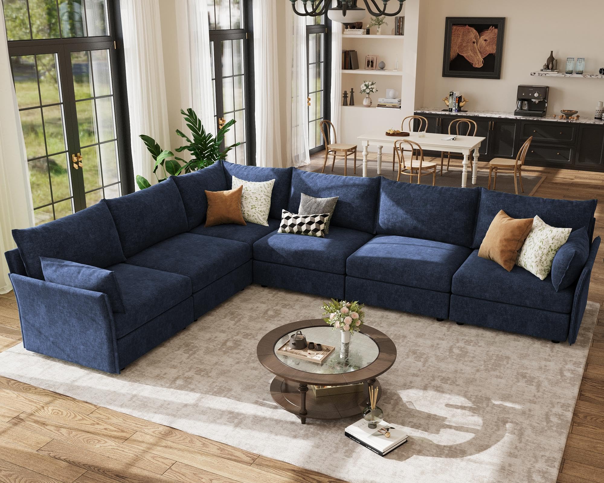 ABCASA 135.5 Oversized Modular Sectional Sofa