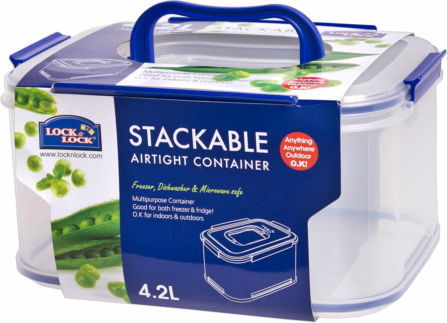 Lock&Lock BPA Free Rectangular Stackable Container with
