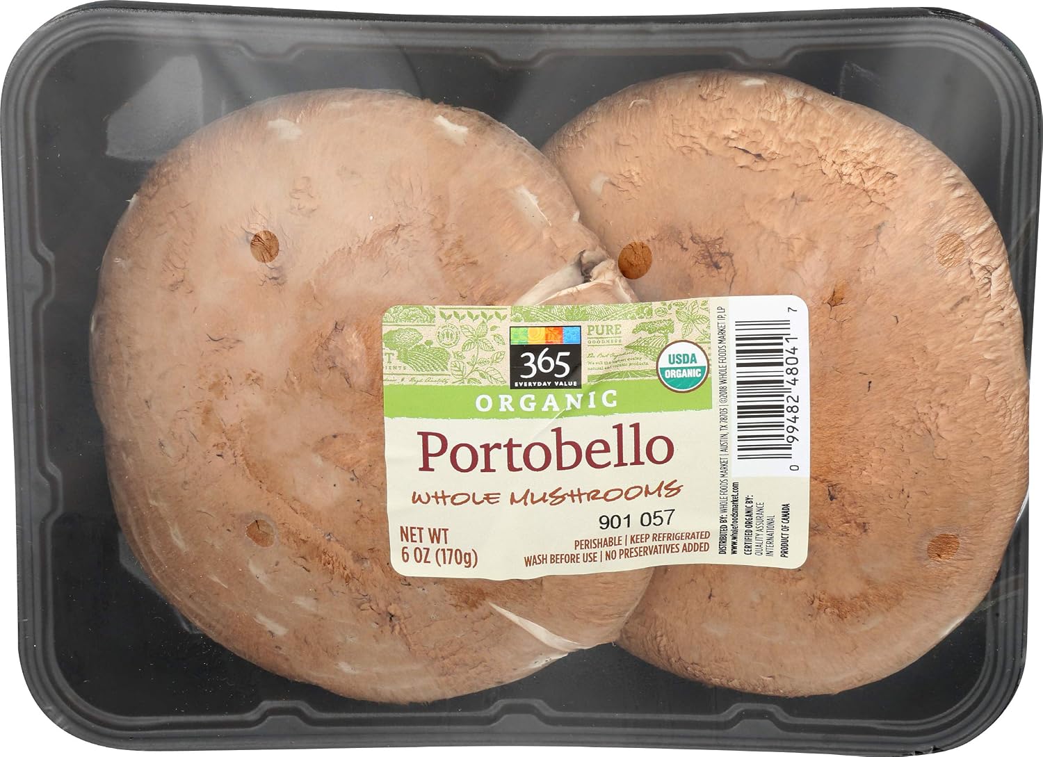365 Everyday Value, Organic Portobello Whole Mushrooms, 6 oz