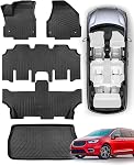 for Chrysler Pacifica Voyager Floor Mats 7/8 Passenger 2017-2026, No Hybrid | All Weather Car Set,Front Rear Floor Liner Cargo, Car Interior Accessories,Heavy Duty, Waterproof, Non Slip,Easy Clean