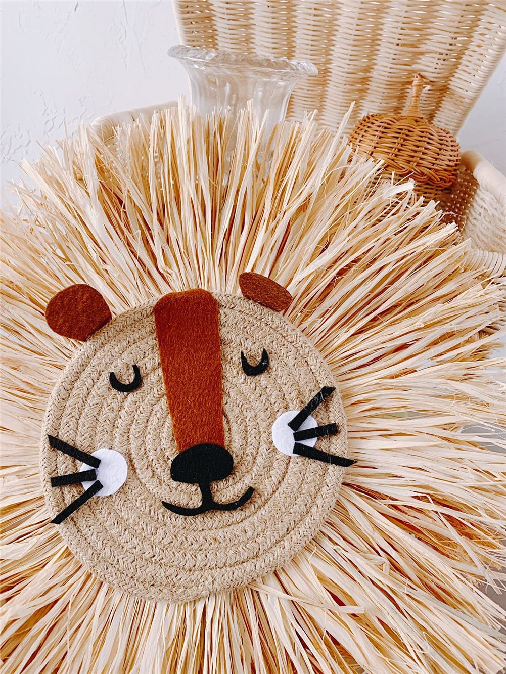 GUANSHAN 3D Felt Animal Head Wall Hanging - Nursery Decor, Soft Wall Art For Kids Room, Includes 10 Animal Designs