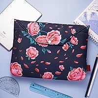 Vista 7 de Camellia - Funda protectora para libros con diseño floral para libros de bolsillo, fundas para libros con cremallera acolchada, 11.4 x 9 pulgadas