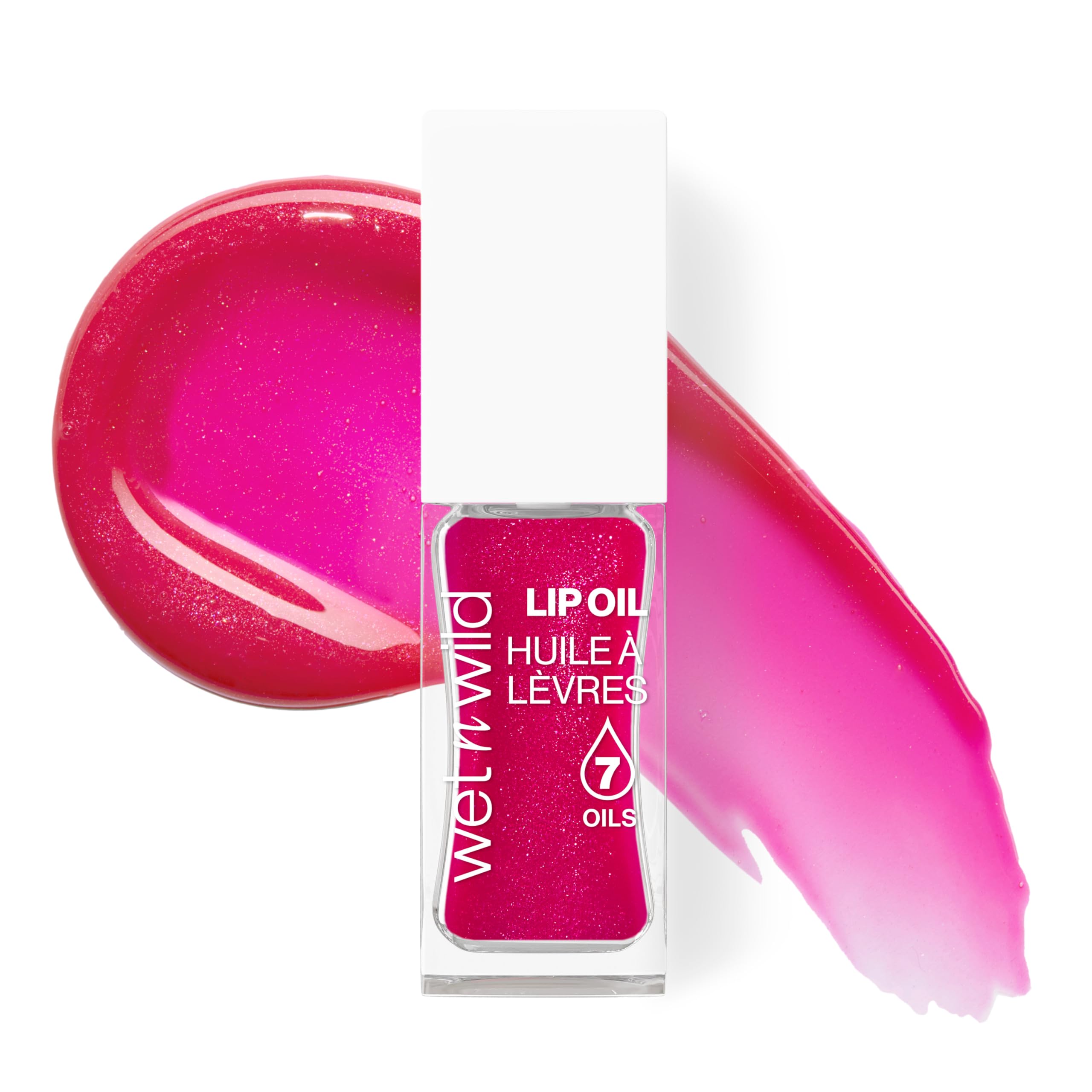 Wet n Wild Tinted Lip Oil, Nourishing & Non-Sticky Pink Lip Gloss Powered by 7 Natural Oils