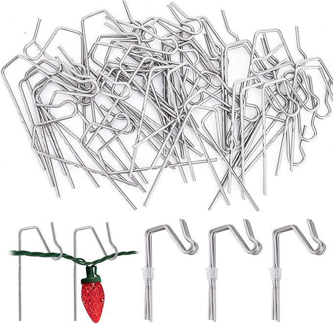 60Count Metal Gutter Hooks for Outdoor Christmas Lights