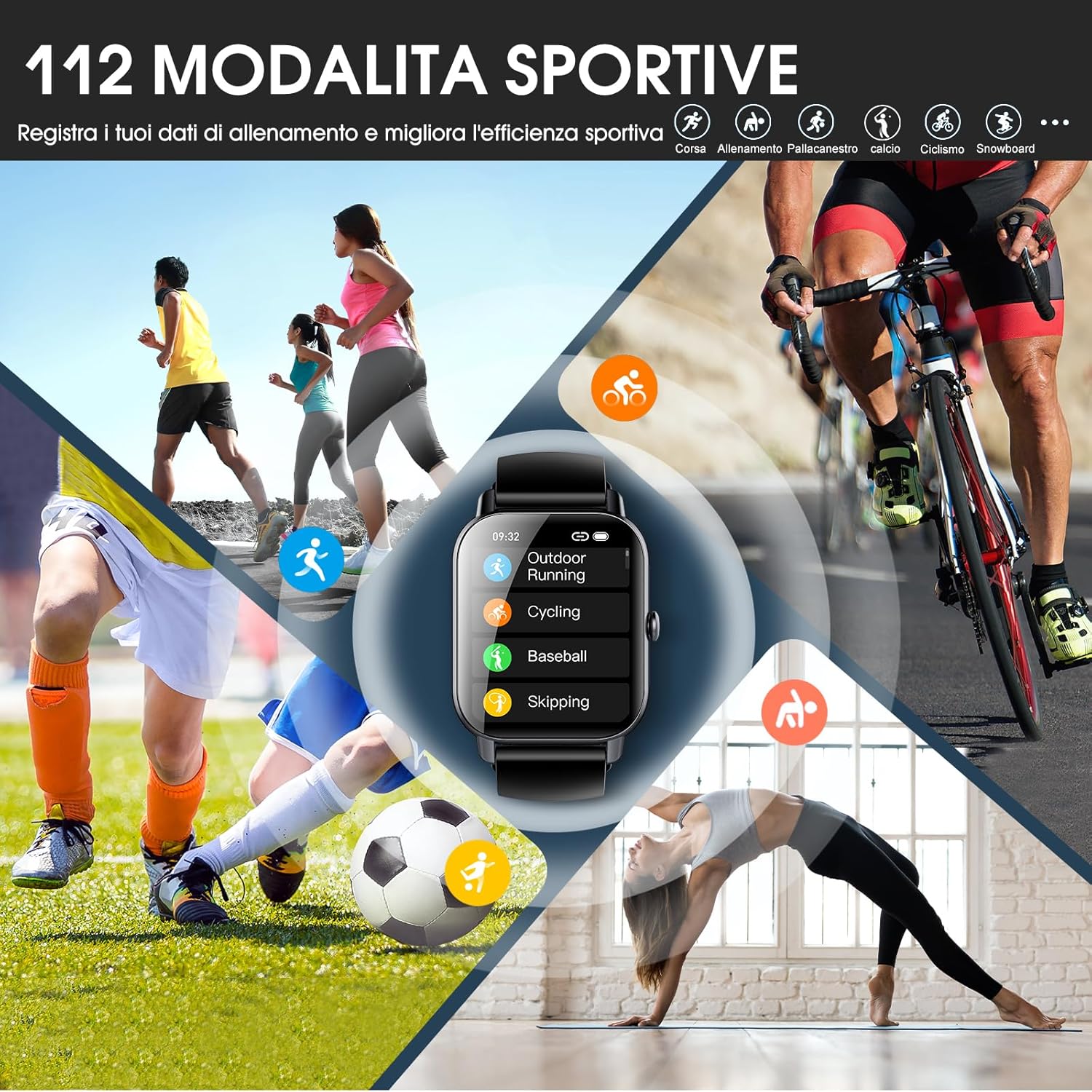 Ddidbi Smartwatch Uomo Donna con Effettua/Risposta Chiamate, 1.85 Orologio Smartwatch con 2 Cinturini, 112 modalità sportive, Smart Watch con monitoraggio del sonno/frequenza cardiaca per IOS/Android