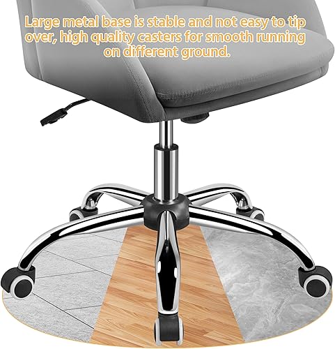 Miniatura 8 de Yaheetech Bonita Silla de Escritorio de Terciopelo Silla de Tocador de Maquillaje con Ruedas para Dormitorio Silla Giratoria Moderna con Ruedas para