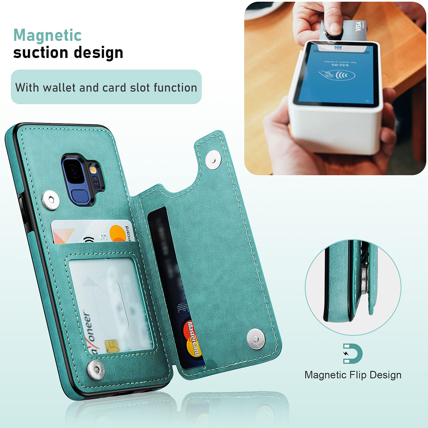 Samsung Galaxy S9+ SIMフリー ケース付き Amazon.com: Korecase Wallet Case for Samsung Galaxy S9 Plus with